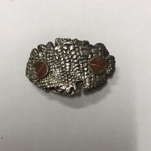 Handmade alligator skin pendant for leather cuff